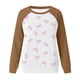 thumbnail image 3 of Gibobby Tops Mujeres Casual Sudadera con capucha y cuello redondo informal sin sombrero con estampado completo de amor para mujer (Café, XL), 3 of 4