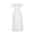 thumbnail image 5 of QHFBli Dresses for Women's Elegant Off Shoulder Short Sleeve Swing A Line Wedding Evening Party Midi Dress, 5 of 5