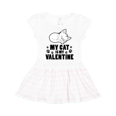 

Inktastic my cat is my valentine Gift Toddler Girl Dress