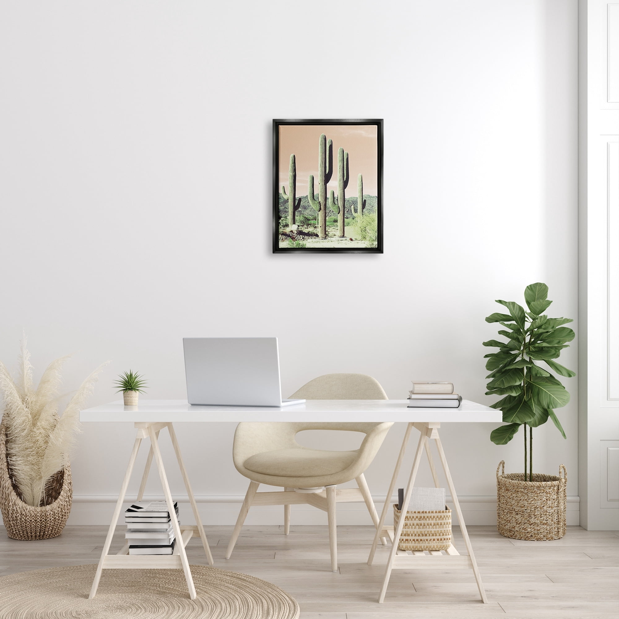 Stupell Industries Towering Cactus Plants Arid Desert Vegetation Nature Photograph Metallic Gold Floating Framed Canvas Print Wall Art, Design by Susan Bryant