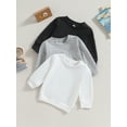 thumbnail image 7 of Infant Baby Boys Sweatshirts Long Sleeve Crewneck Solid Color Pullover Fall Tops, 7 of 7