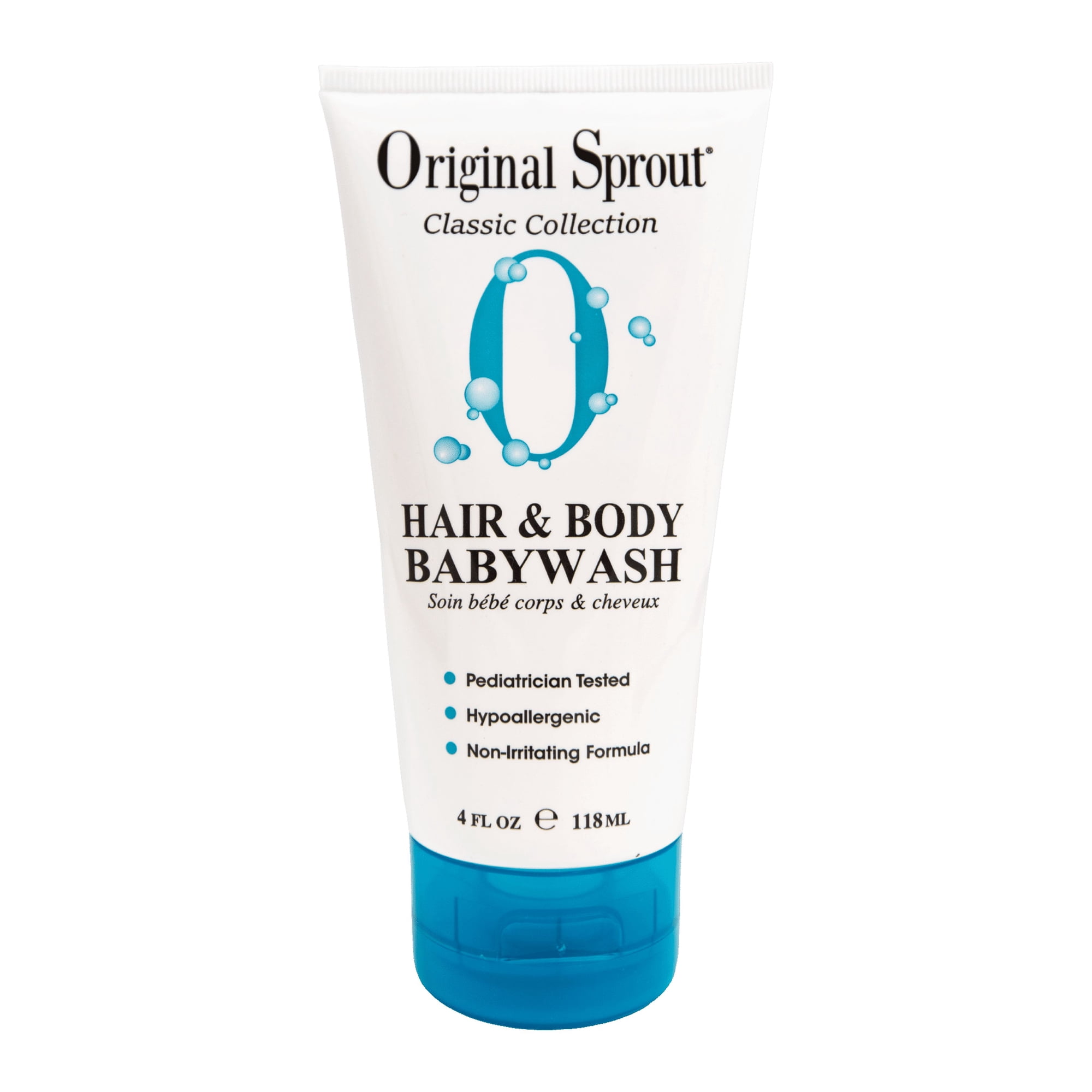 Original Sprout Classic Hair and Body Babywash, 100% Vegan, Hypoallergenic, Sensitive Skin, For all hair types, 4oz Tube