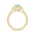 thumbnail image 2 of Angara Natural 1 Ct. Aquamarine with Diamond Halo Ring in 14K Yellow Gold for Women (Ring Size: 12), 2 of 9