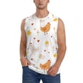 thumbnail image 2 of Lsque Funny Chicken Print Men's Cotton Blend Sleeveless Muscle Shirts (S-3XL)- Moisture Wicking, Odor Protection, UPF 30+,Large, 2 of 8