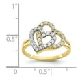 thumbnail image 3 of 10K Two-Tone Gold Ring Band Themed & Rhodium Double Heart, Size 5, 3 of 5