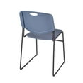 thumbnail image 5 of 42" Square Breakroom Table- Cherry Top- Chrome Base & 4 Zeng Stack Chairs- Blue, 5 of 10