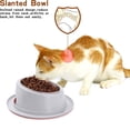 thumbnail image 3 of El color de Macaron inclinó el cuenco anti de la comida para gatos del resbalón de la alimentación sana de la boca oblicua 15° del sombrero anti de la hormiga, 3 of 5