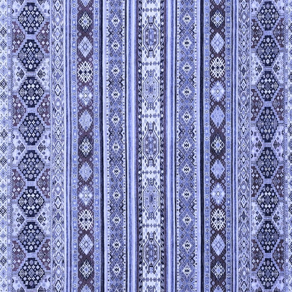Ahgly Company Machine Washable Indoor Square Abstract Blue Modern Area Rugs, 8' Square