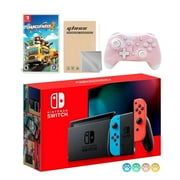 Nintendo Switch Neon Red Blue Joy-Con Console Set, Bundle With Overcooked! 2 And Mytrix Wireless Switch Pro Controller and Accessories