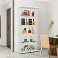 thumbnail image 3 of Glass Display Case with Door, Display Cases for Collectibles with 5-Tier Shelves and Metal Handle, Freestanding Display Cabinet Curio Cabinets with Glass Doors for Living Room, Bedroom, Office, White, 3 of 9