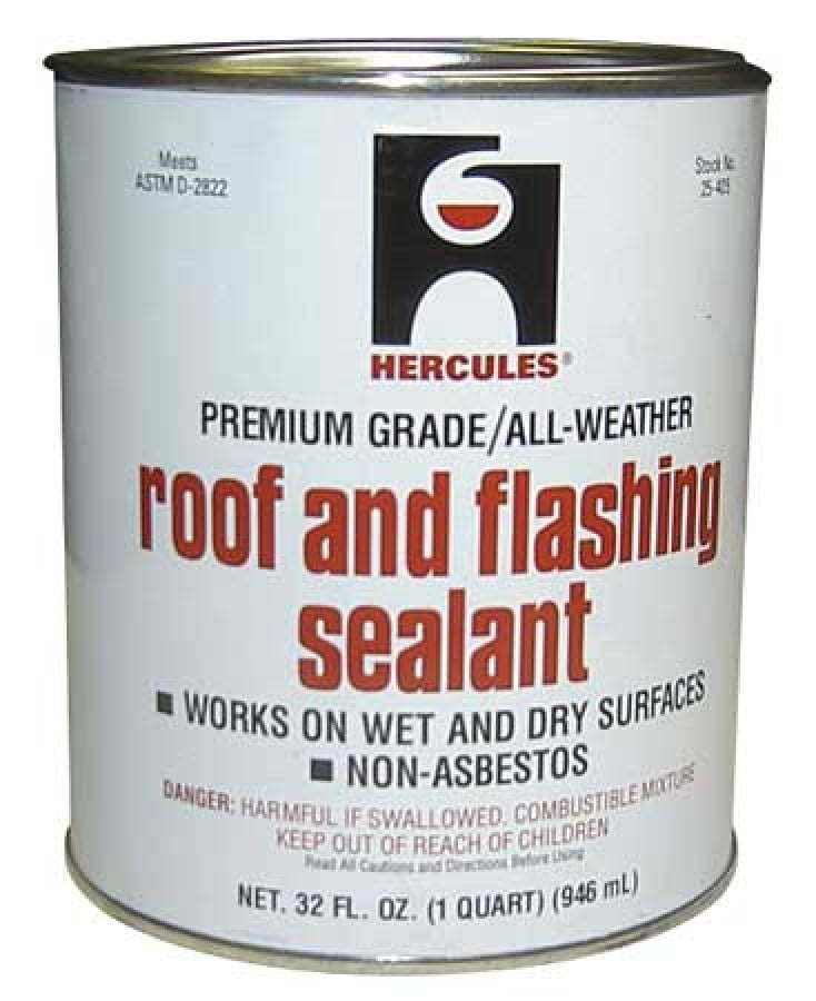 HERCULES 25405 Roof Flashing Sealant,Black,1 Qt