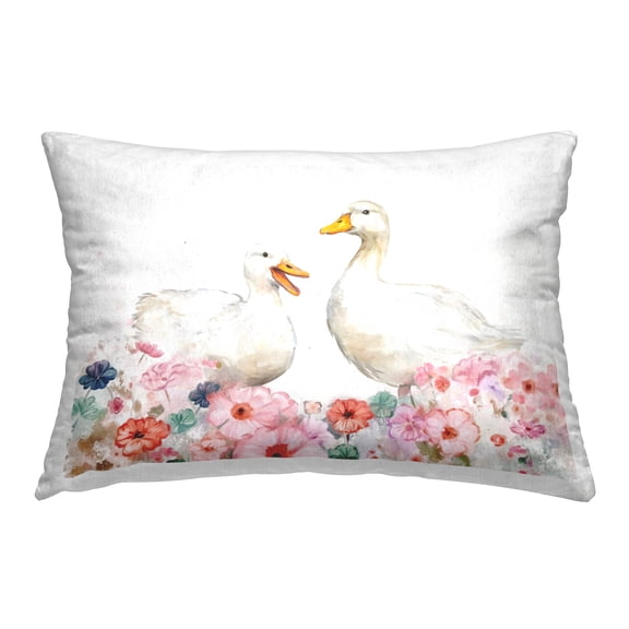 Stupell Industries Floral Goose Duo Decorative Printed Throw Pillow, 14 x 20