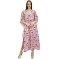 thumbnail image 2 of Bimba Pink Kaftan Kimono Dress Women's Summer Evening Floral Printed Maxi-18, 2 of 2