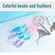 thumbnail image 2 of Atrapasueños coloridos, red circular de plumas nativas americanas hecha a mano, 2 of 5