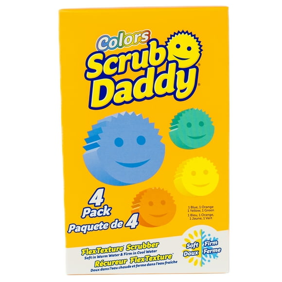 Scrub Daddy Colors Non-Scratch Sponge, 4 Count