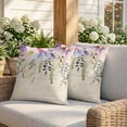 thumbnail image 3 of 16x16 Pillow Covers Set of 2, Wild Flowers Square Throw Pillow Covers for Couch/Sofa/Living Room, Vintage Country Floral Leaf Plant Beige Decorative Soft Pillowcases for Couch Throw Pillows, 3 of 9