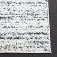 thumbnail image 3 of SAFAVIEH Rumi Barrett Striped Polyester Shag Runner Rug, Charcoal/Ivory, 2'2" x 8', 3 of 7