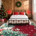thumbnail image 3 of FairOnly Red 2'x8'Christmas Tree Snow Runner Rug for Dining Room Soft Non Slip Machine Washable Foldable Rug for Hallway Bedroom, 3 of 7