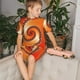 thumbnail image 4 of Balery Orange Rotating Conjunto de Pijama Infantil de Manga Corta con Estampado – Ropa de Dormir de Algodón Suave-3X-Large, 4 of 6