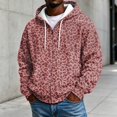 thumbnail image 2 of Rggeeun Leopard Sweatshirts for Men Zip Up Hoodie Loose Fit Winter Hoodies Long Sleeve Top with Pockets Holidays,Red,L, 2 of 4