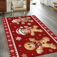 thumbnail image 2 of Gingerbread Christmas Area Rugs 4'x6', Washable Small Throw Rugs for Office Bathroom, Red Golden Snowflake Winter Xmas Indoor Outdoor Rug Non-Slip Low Pile Carpet Runner Reversible Floor Mats, 2 of 8