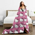 thumbnail image 4 of Hello Kitty Throw Blanket, Cozy Flannel Blankets For Boys Girls, Super Soft Warm Blanket For Couch Sofa Bed, 4 of 9