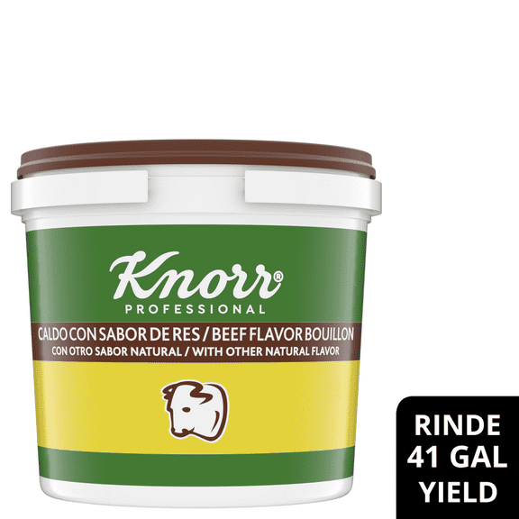 Knorr Professional Caldo de Res, Shelf Stable Beef Flavor Granulated Bouillon, 4.4 pounds