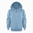 thumbnail image 4 of TOWED22 Hoodies for Teen Girls Boys Baggy Zip Up Classic Hooded Sweatshirts Casual Solid Long Sleeve Jacket with Pockets(Sky Blue,3-4 Y), 4 of 6
