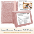 thumbnail image 6 of ComfiTime Passport Holder, RFID Blocking PU Leather Passport Cover and Vaccine Card Holder for Women & Men, Waterproof Passport Case Travel Wallet, Travel Credit Card Holder Protector, Glitter Rose, 6 of 11
