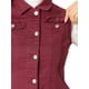 thumbnail image 5 of Chaleco sin mangas de mezclilla lavado para mujer INSPIRE CHIC con botones y bolsillos color burdeos M, 5 of 6