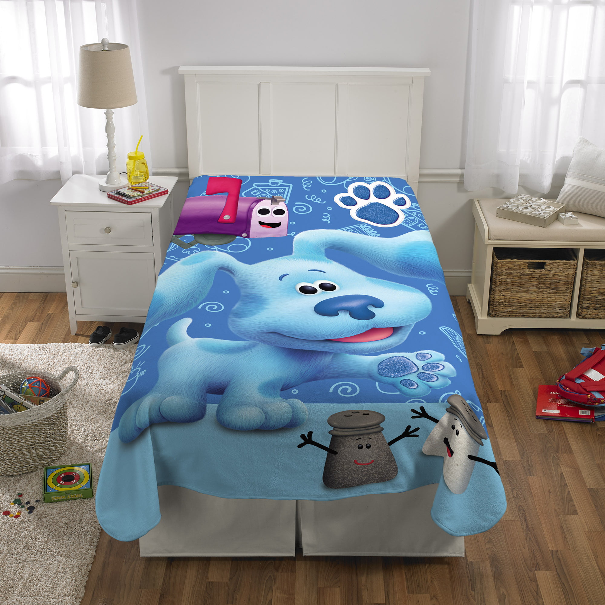 Meet Gentle Childrens Blues Clues Dog Flannel Fleece Throw Blanket Lightweight Cozy Plush Microfiber Bedspreads Novelty Bedding Sofa Soft Air Conditioning Quilt Multicolor5, S 50x40 