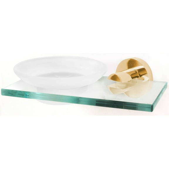 Alno A8330-PB/NL Contemporary I Frosted Glass Soap Dish - Brass