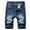 Dark Blue, variant on Puntoco Men'S Pants Clearance High-End Ripped Personality Camouflage Stitching Trend Denim Shorts