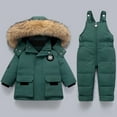 thumbnail image 2 of guisaled Toddler Snow Suits Boys Girls Hooded Puffer Jacket and Snow Bib Pants Set Baby Snowsuit Winter Warm Thicken Ski Suits, 2 of 5