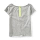 thumbnail image 2 of Aeropostale - Camiseta con adorno de encaje y cremallera para mujer, gris, extragrande, 2 of 2
