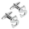 thumbnail image 1 of BodyJ4You 2PC Cufflinks Personalized Initials Letter S Men's Button Shirt Business Gift, 1 of 6