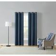 thumbnail image 4 of (2 pack) Eclipse Corte Solid Blackout Curtains, Set of 2, 84 Inch Long Blackout Curtains, 37" W x 84" L, Indigo, 4 of 11