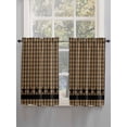 thumbnail image 3 of Tier Curtains 45 Inches Long, Brown Black Plaid Window Treatment Curtain Drapes, Vintage Rustic Star Buffalo Check Small Curtain Drapes for Bathroom Laundry Room, 27.5"x45", 2 Panels, 3 of 7