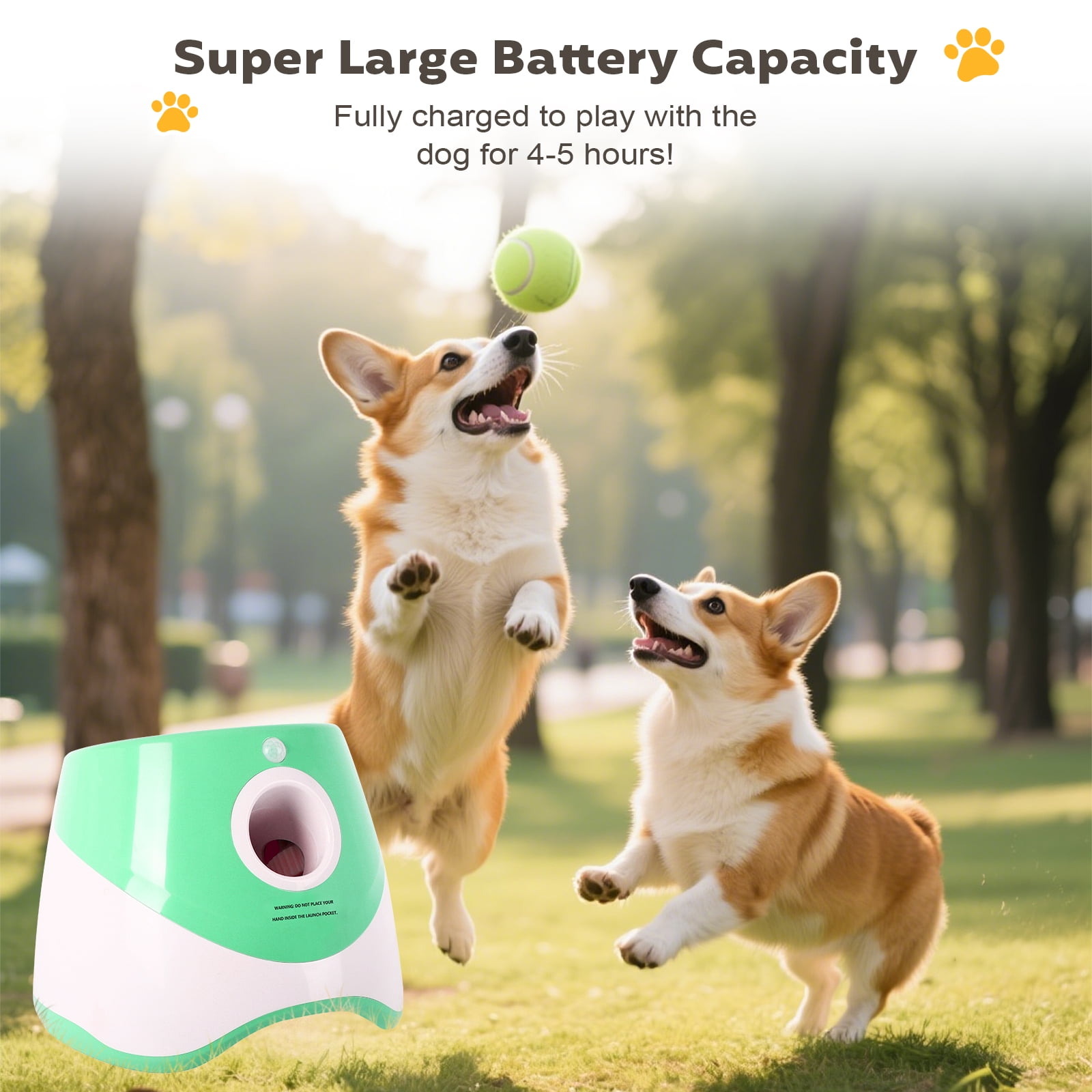 GYZJ Automatic Ball Launcher for Dogs,Interactive Dog Ball Thrower with 15x 2" Mini Tennis Balls for Small Dogs,Green