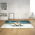 thumbnail image 2 of Hello Winter Bulldog Welcome Snowy Night Watercolor Vintage Indoor Rug Dog Lover Gifts Idea Carpet Living Bed Room Sofa Home Decor - 01011, 2 of 5
