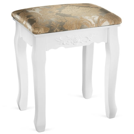 Fineboard Luxury Vanity Table Stool Wood Unique Shape Floral Crafted for Vanity Tables or Other Extravagant Tables with Artwork,