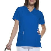 Women's Fashion Essentials Mock Wrap Scrub Top