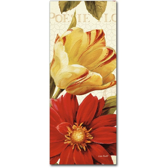 Trademark Fine Art "Poesie Florale Panel II" Canvas Art by Lisa Audit