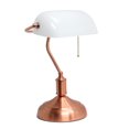 thumbnail image 1 of Lampe de bureau Simple Designs avec abat-jour en verre, or rose, 1 of 8