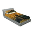 thumbnail image 2 of Ambesonne Fall Fitted Sheet & Pillow Sham Set, Leaves Tree Autumn Season, Twin, Earth Yellow Brown, 2 of 2