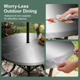thumbnail image 5 of Round Outdoor Tablecloth with Umbrella Hole and Zipper, Black Grey Ombre Tablecloth with Elastic Waterproof, Aesthetics Modern Abstract Art Gradient Patio Table Covers for 31" - 35" Pool Tables, 5 of 9