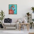 thumbnail image 2 of Stupell Industries Floral Flamingo Bird Bold Saturated Blossoms Collage Painting Metallic Gold Floating Framed Canvas Print Wall Art, Design by Lisa Morales, 2 of 6