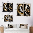 thumbnail image 4 of Designart "Black White Gold Swirl Liquid Dimension III" Abstract Spirals Framed Wall Art Set Of 2 - Transitional Gold Gallery Wall Frame Set For Home Decor, 4 of 6