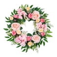 thumbnail image 2 of Corona artificial para puerta, corona de primavera, decoración de mesa, decoración de pared, decoración de ventana. Rosa, 2 of 8
