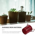 thumbnail image 3 of Toyvian Vintage Dark Red Metal Flower Pot with Handle for Indoor Outdoor Plant Arrangement and Decoration, 3 of 8